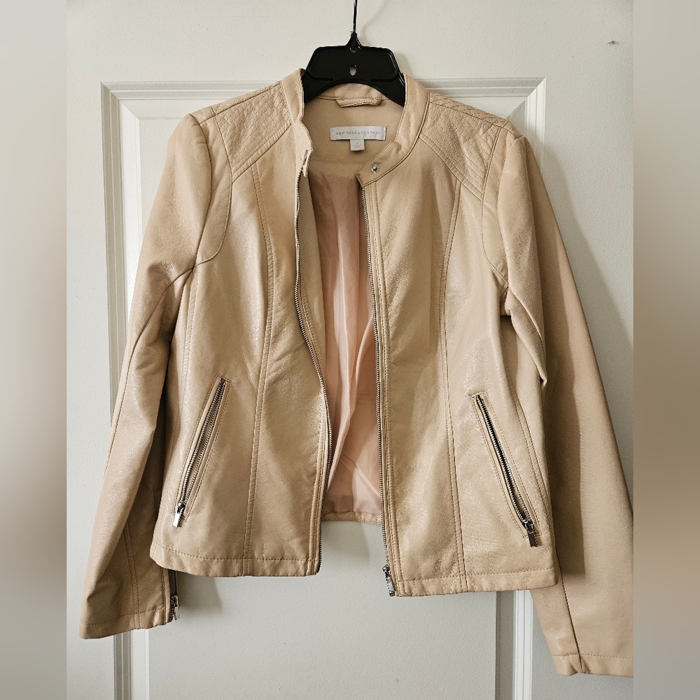 New york and company faux leather jacket